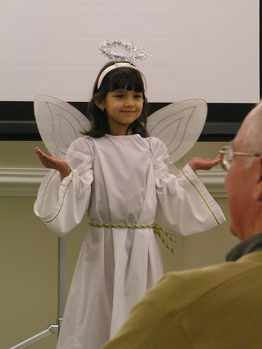 girl dressed as an angel